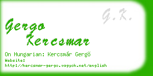 gergo kercsmar business card