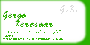 gergo kercsmar business card